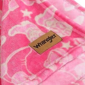 Pink wrangler cowgirl cowboy throw blanket plush jean boots country festival nwt